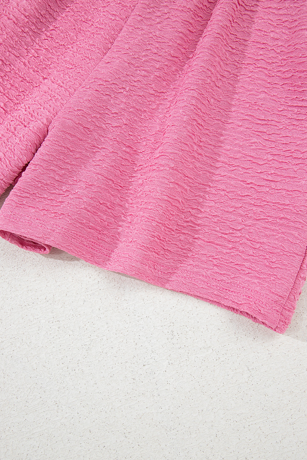 Luxury Textured V Neck T Shirt and Shorts Set