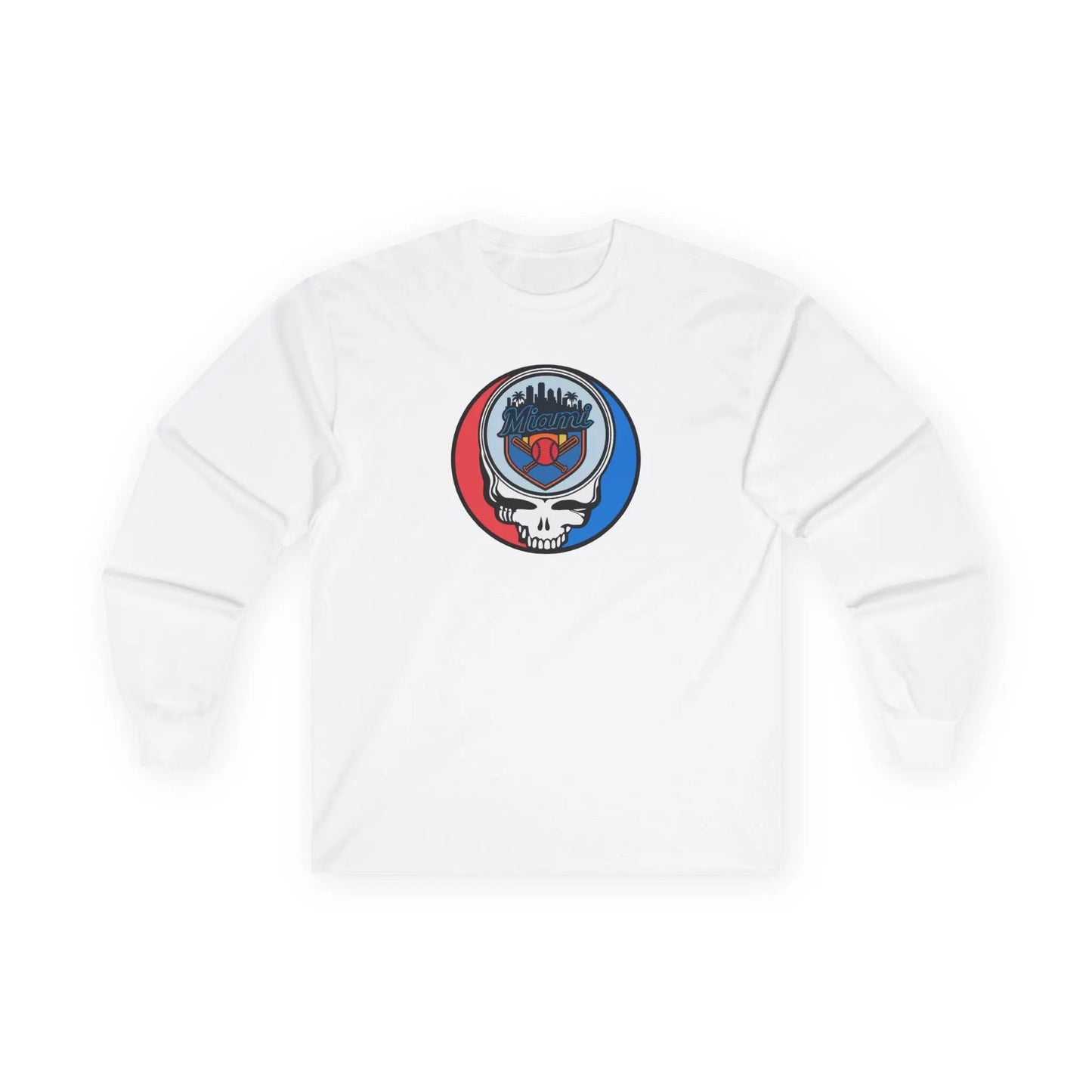 Miami Baseball Edition Classic Stealie Long Sleeve Tee Ultra-Cotton MLB