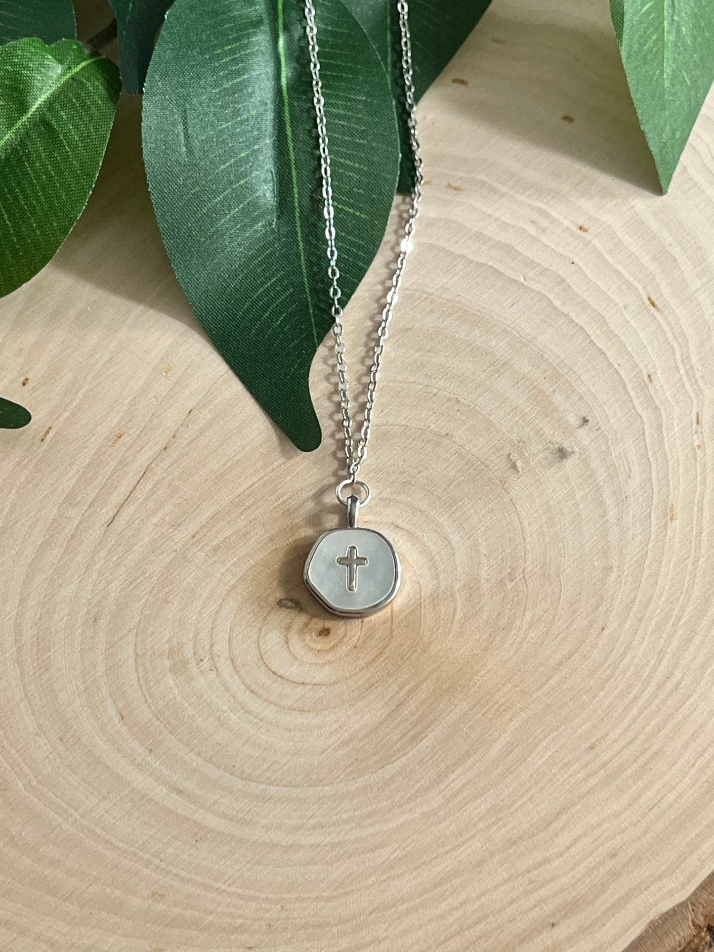 Silver Necklace Pearl Cross Pendant - Hypoallergenic and Timeless