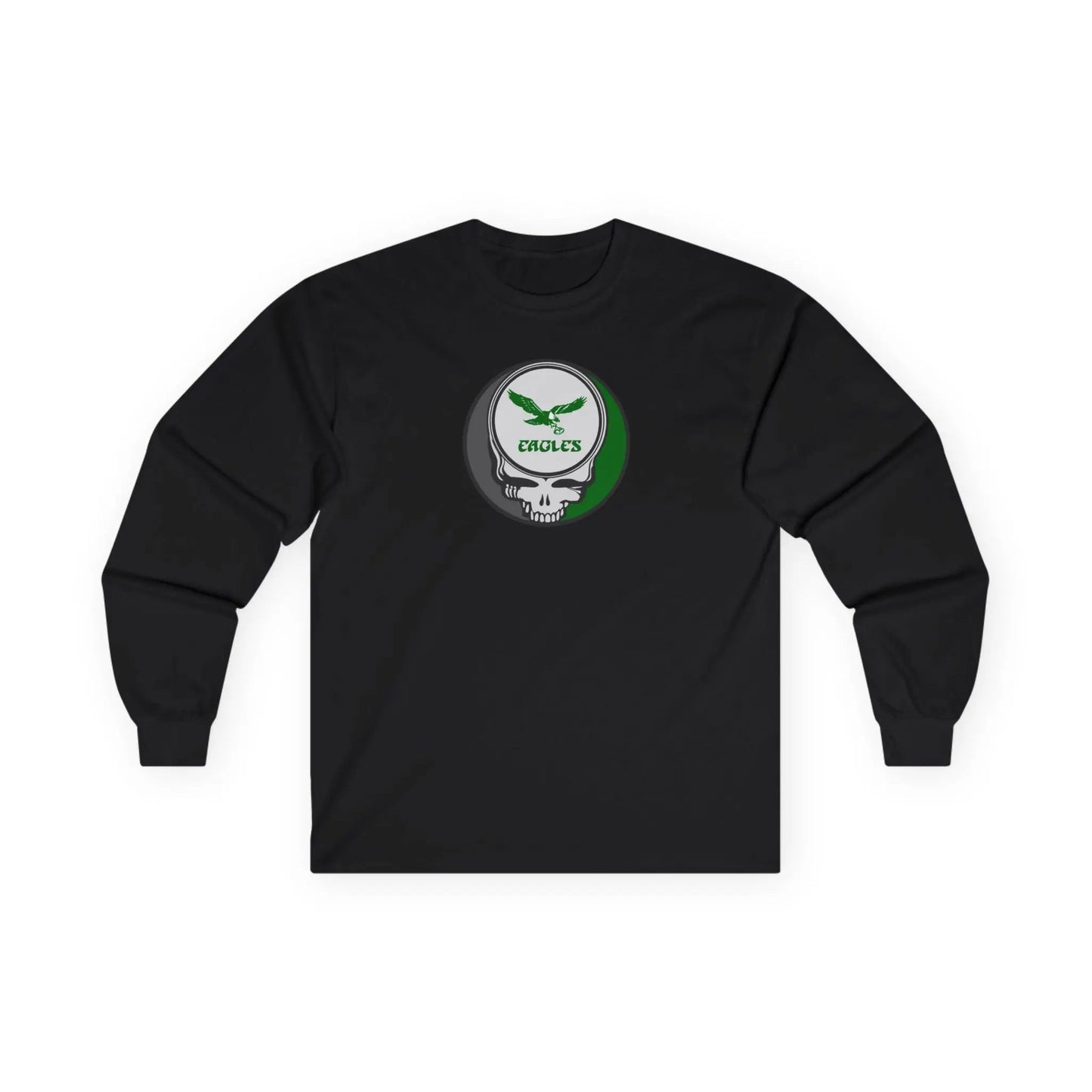 Philadelphia Eagles Skull Long Sleeve Tee Ultra-Cotton NFL Gridiron Collection