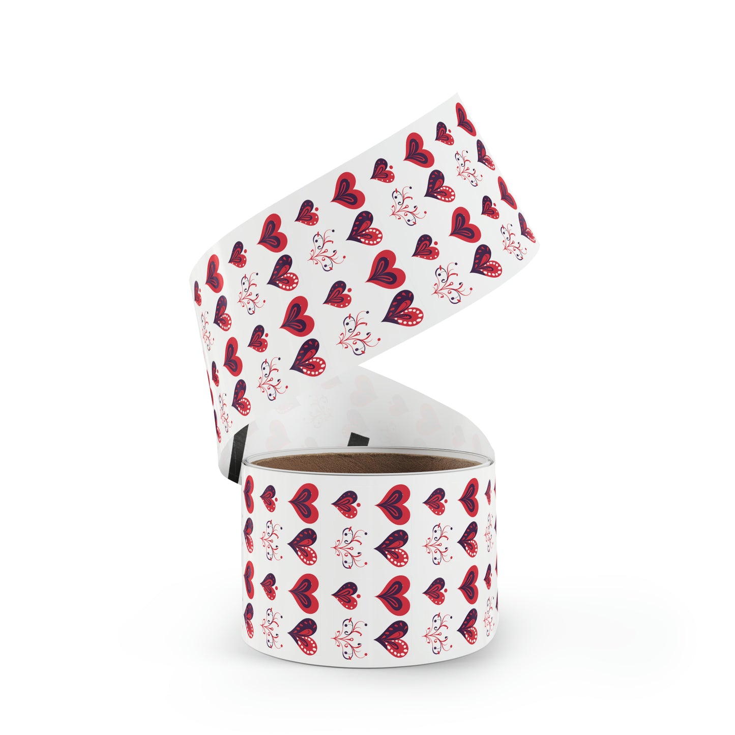 Valentine's day red hearts Square Sticker Label Roll