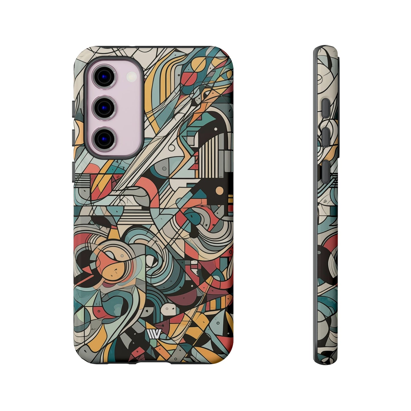 Abstract Doodle Tough Phone Case Dual-Layer Protection