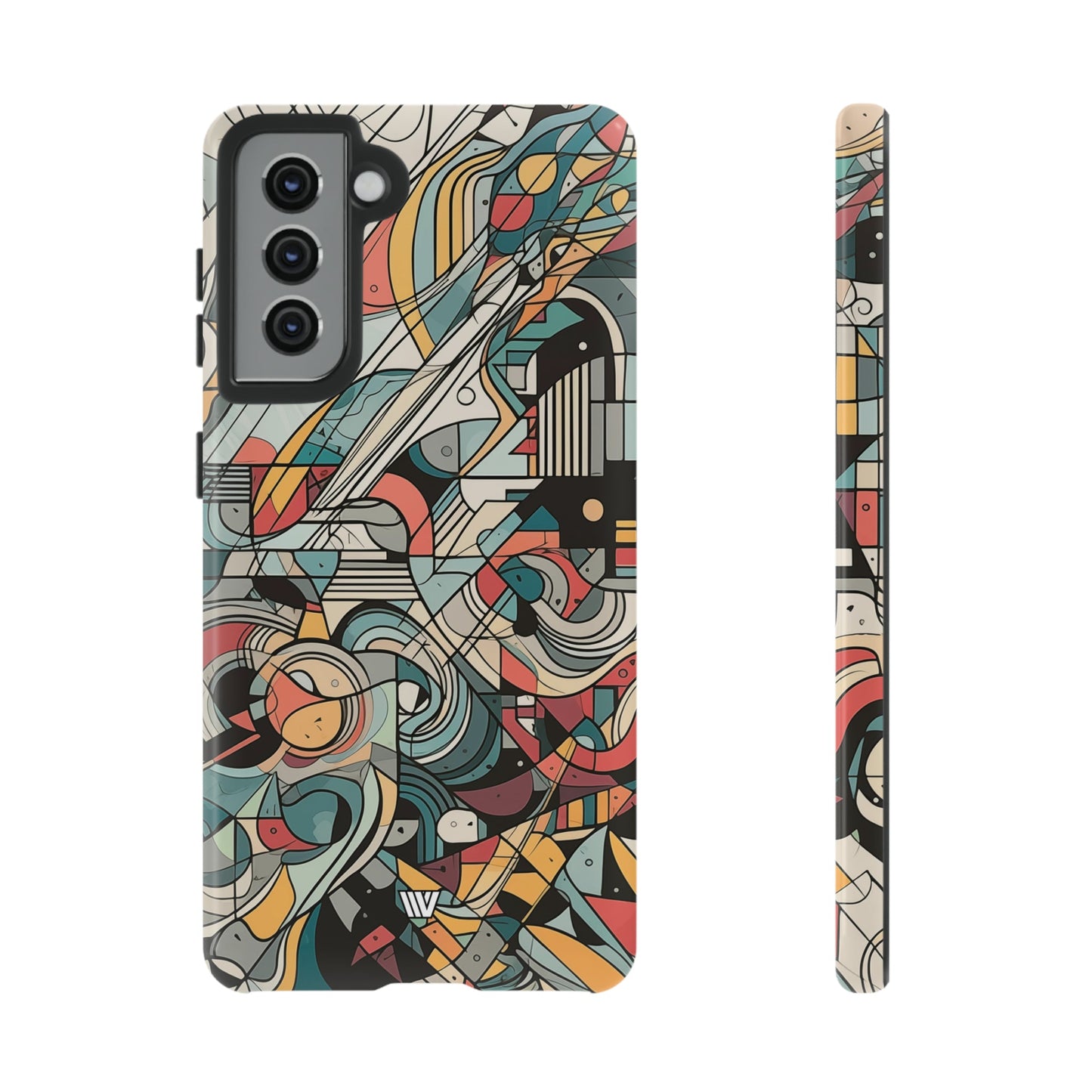 Abstract Doodle Tough Phone Case Dual-Layer Protection