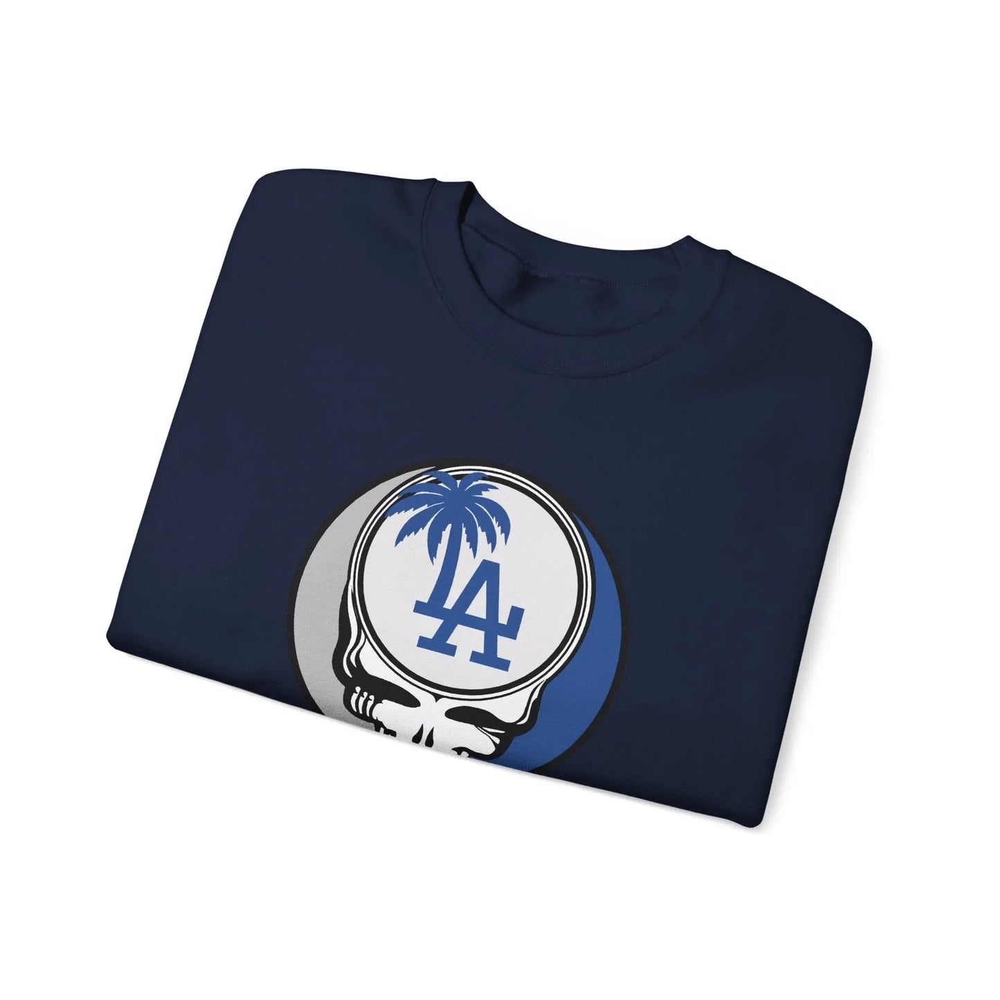 Grateful Dead Stealie Crewneck Sweatshirt Unisex Heavy Blend MLB The Ballpark Collection Los Angeles Baseball Edition