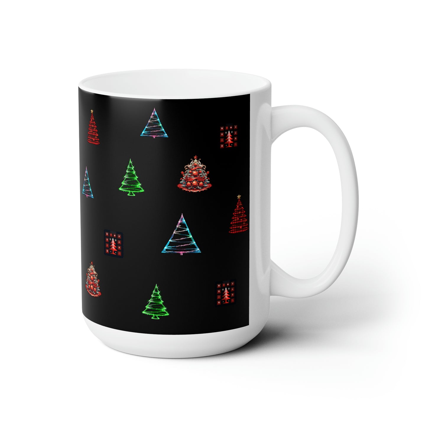 Christmas trees colorful design Ceramic Mug15oz