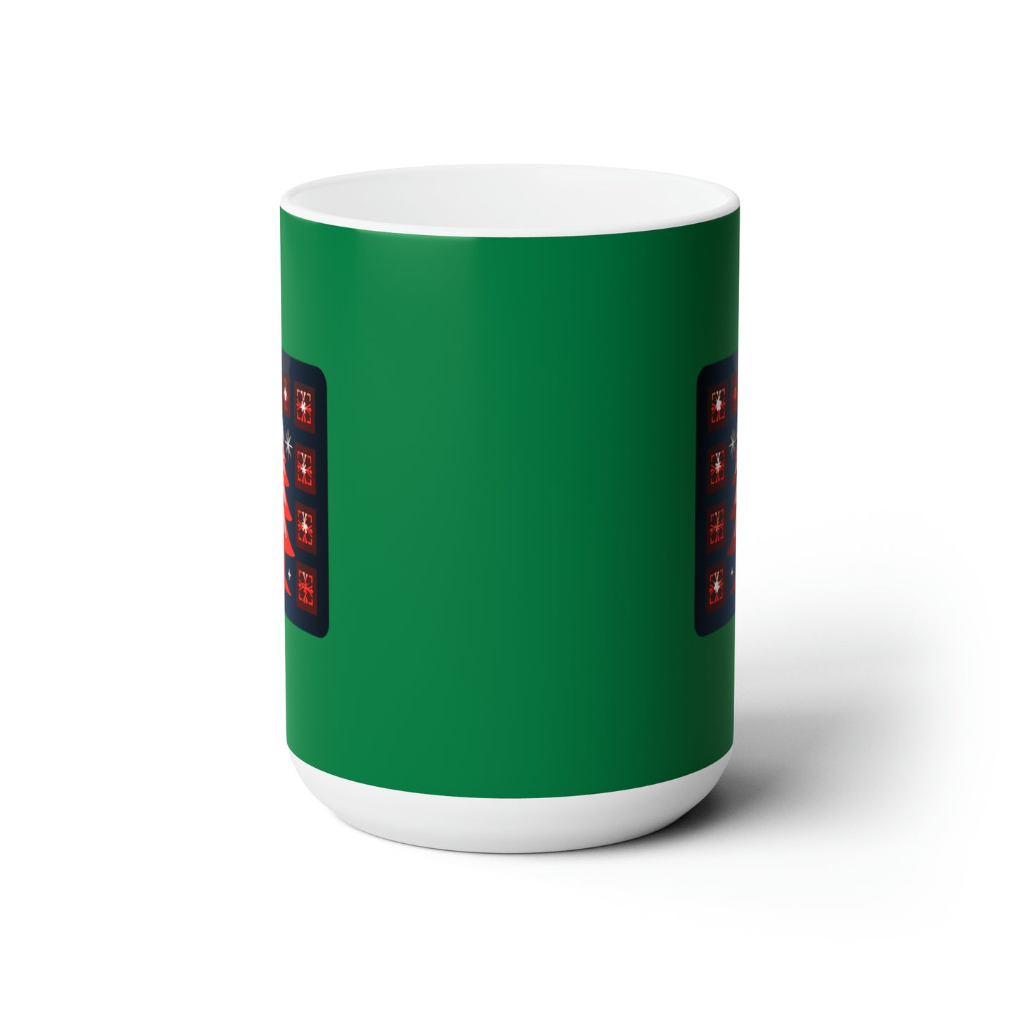 A big Christmas tree decoration, Dark green Ceramic Mug 15oz
