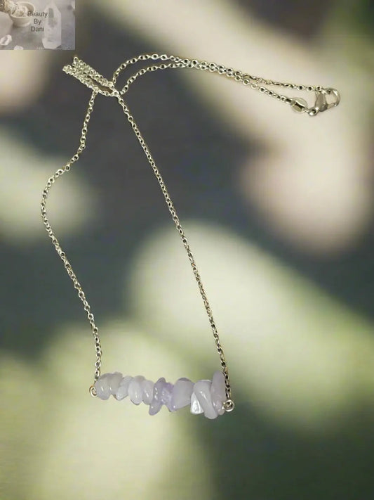 Amethyst Spiritual Protection Necklace Stainless Steel Beauty by Dani