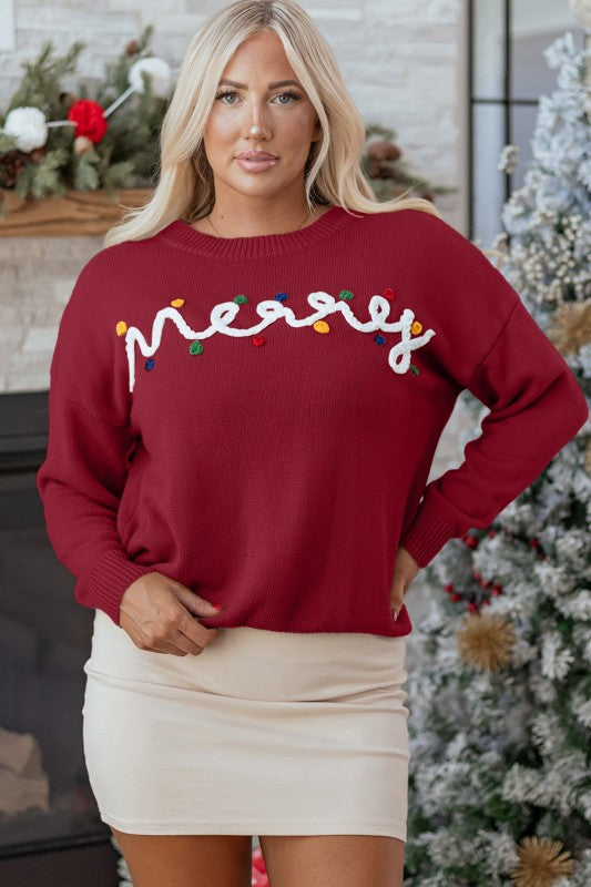 Merry Dot Dolman Sleeve Sweater Soft Knit Sweater