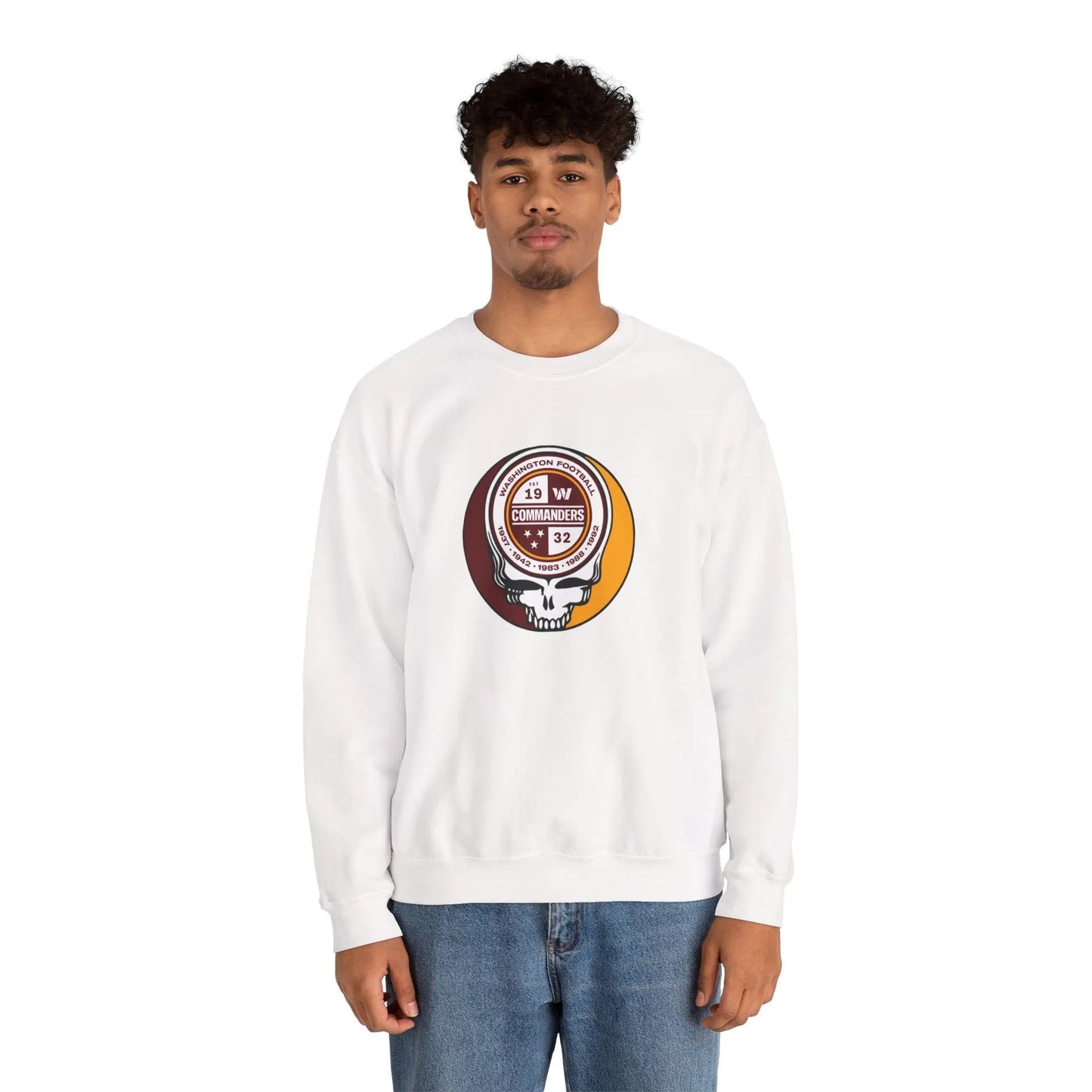 Grateful Dead Stealie Crewneck Washington Commanders Sweatshirt The Gridiron Collection