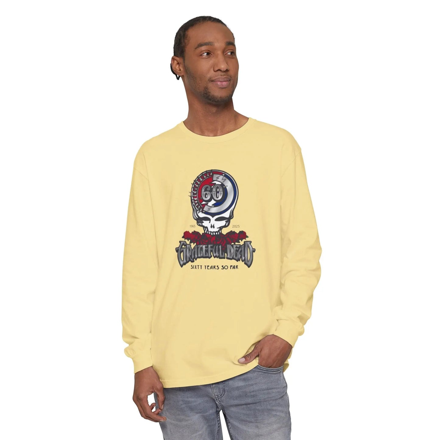 Grateful Dead 60th Anniversary Garment-dyed Long Sleeve T-Shirt Vineyard Collection