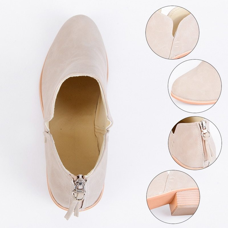 Autumn Retro High Heel Ankle Boots Women Shoes
