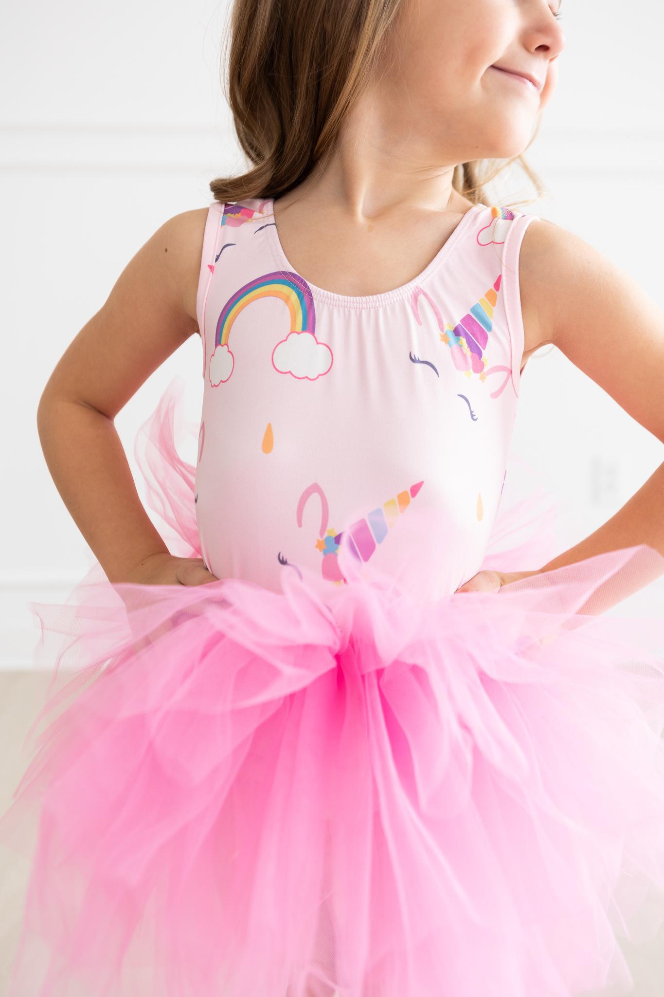 Bubblegum Unicorn Tank Tutu Leotard with Full Fluffy Layers
