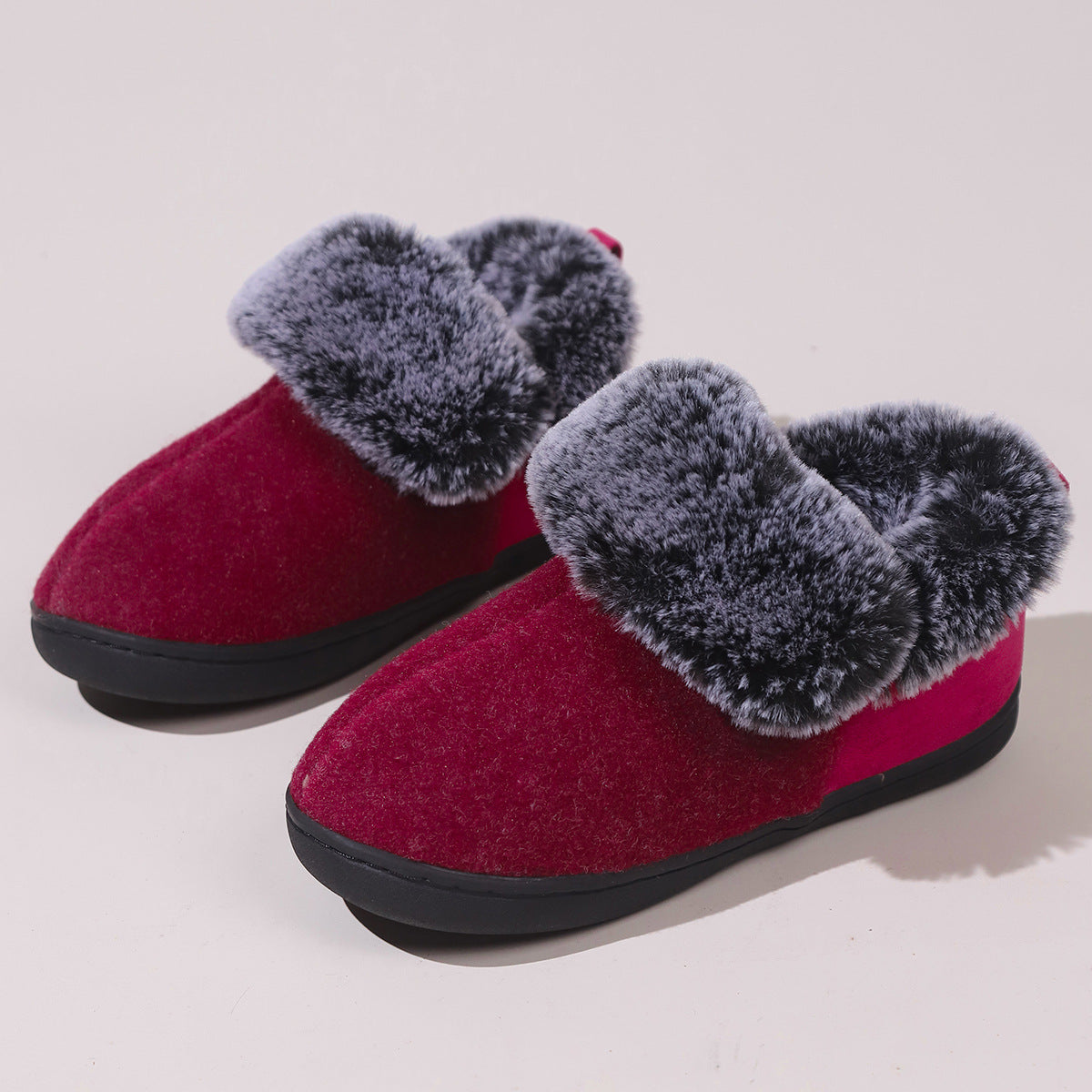 Women’s Felt-Fur Collar Cozy Indoor Winter Shoes Stepique