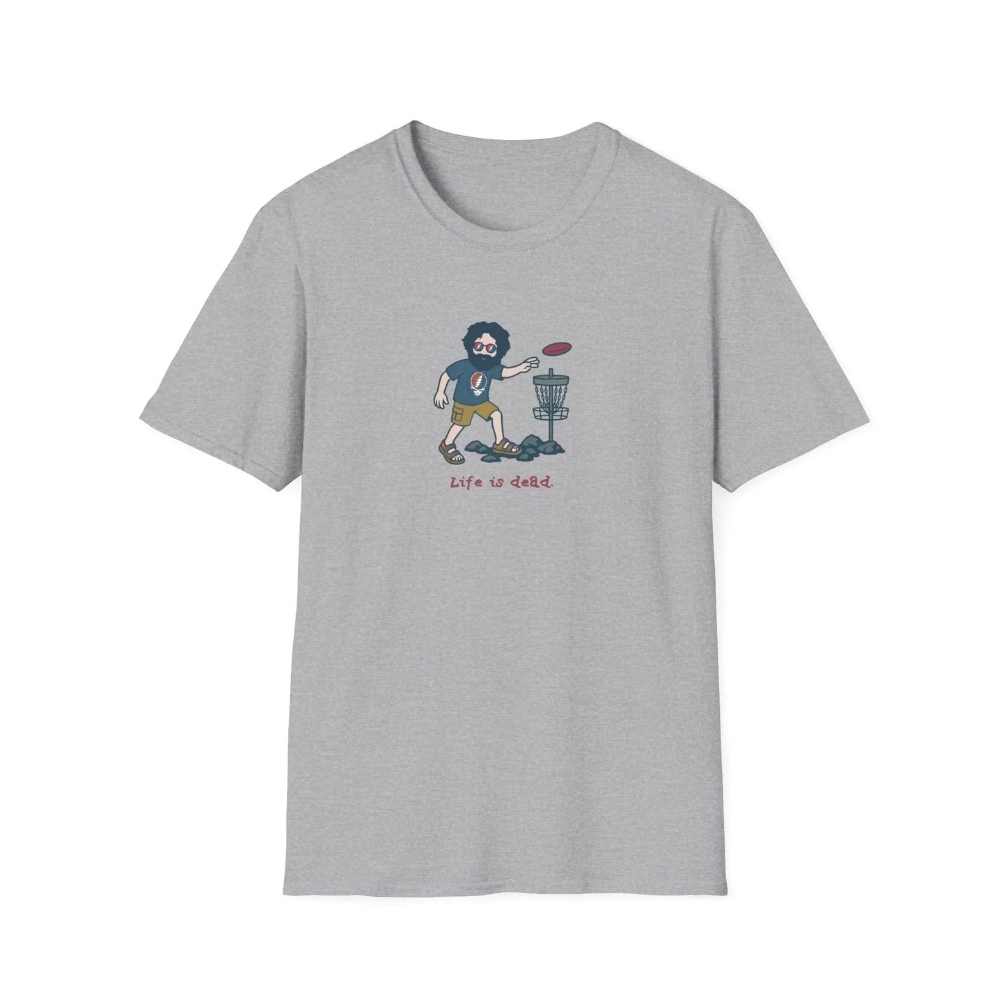 Disc Golfing Jerry Life is Dead T-Shirt Grateful Dead