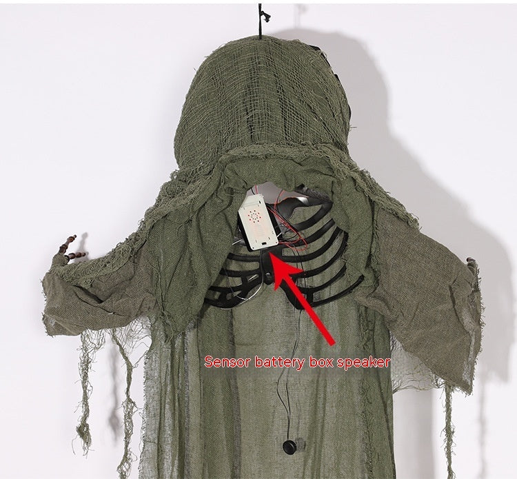 Pumpkin Hanging Ghost Voice Control Halloween Decoration Horror Props