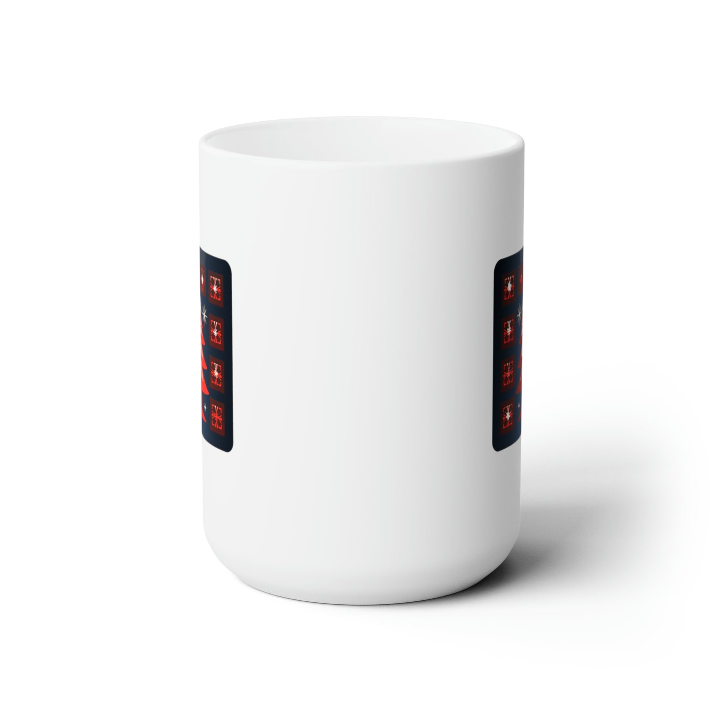 A big Christmas tree decoration, white Ceramic Mug 15oz