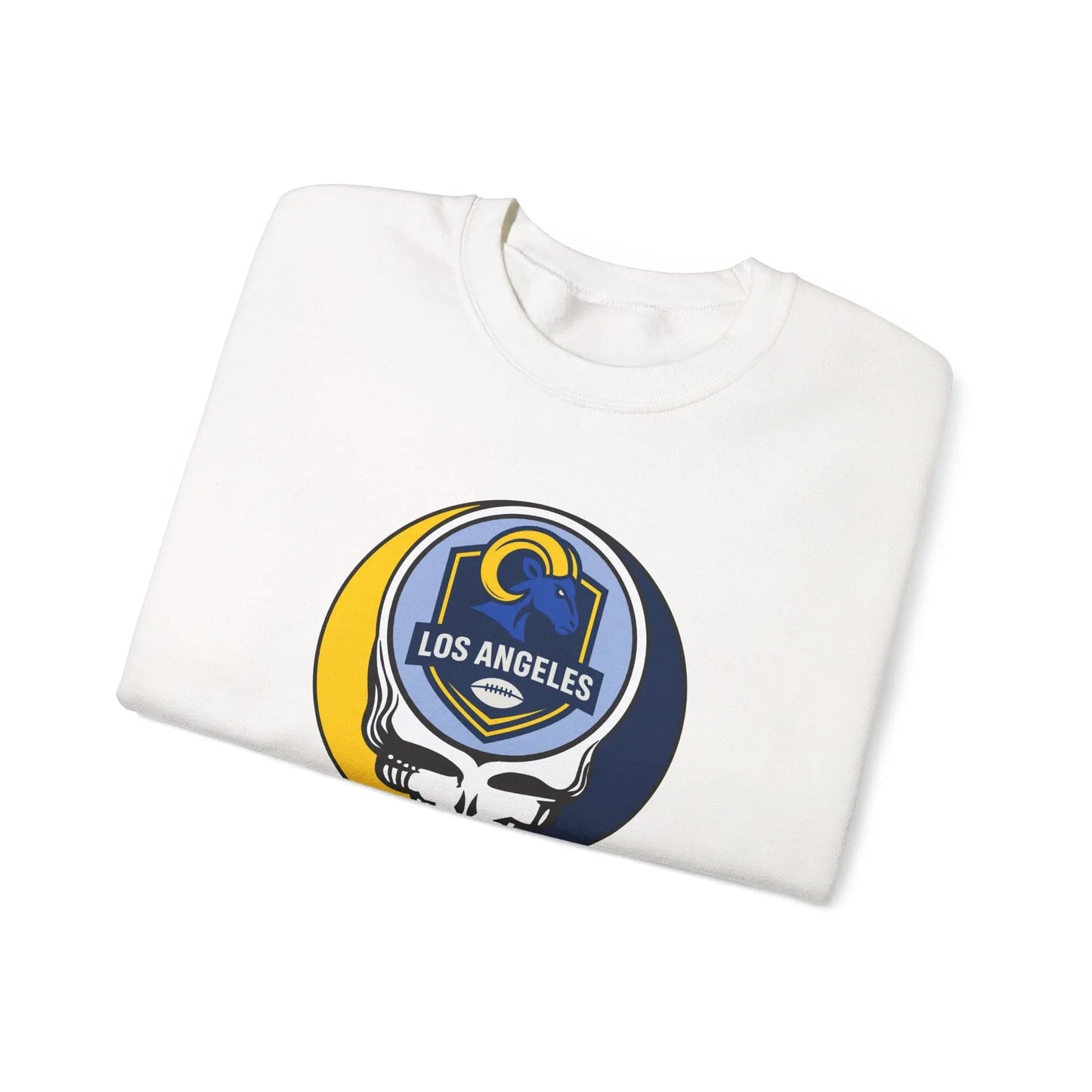 Los Angeles Rams Grateful Dead Stealie Crewneck Sweatshirt Heavy Blend The Gridiron Collection