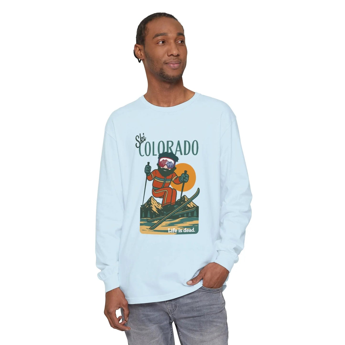 Ski Colorado Garment-Dyed Long Sleeve T-Shirt Mountain Collection