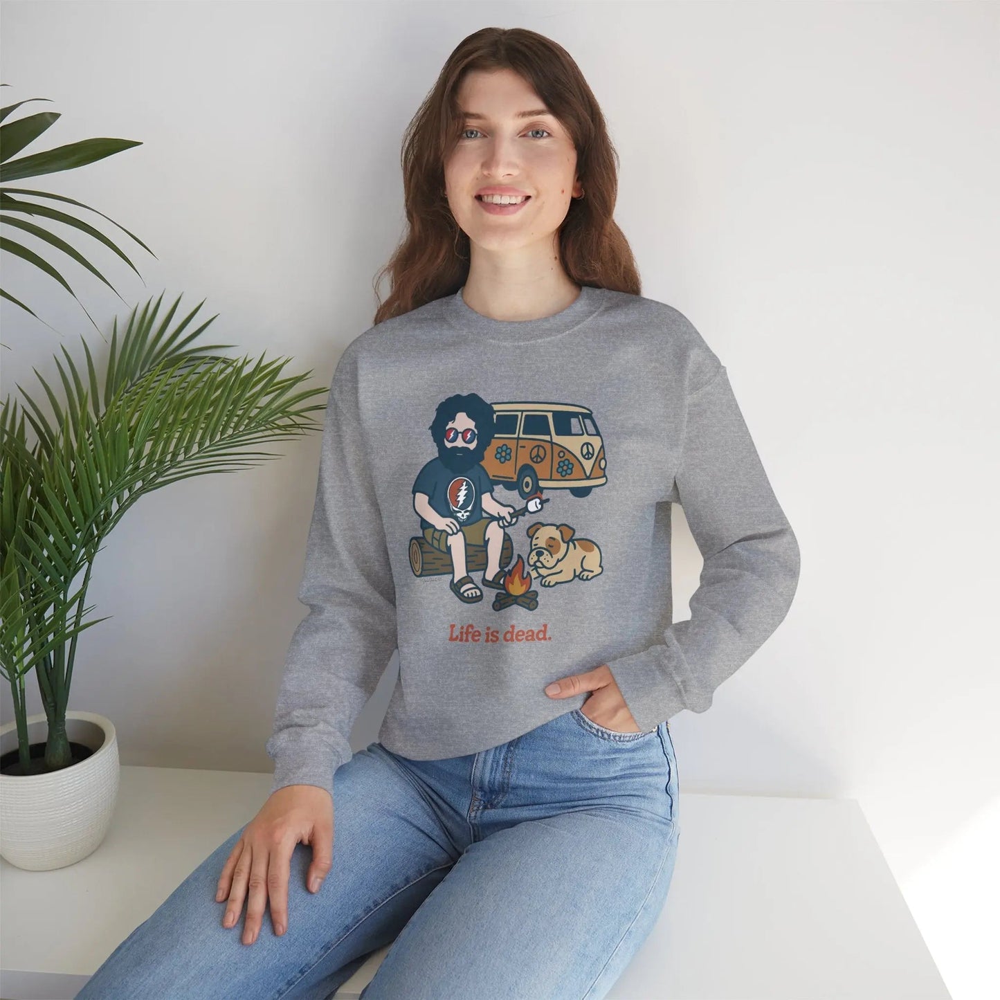 Jerry and Frank are Camping Life is dead Crewneck Sweatshirt Gildan