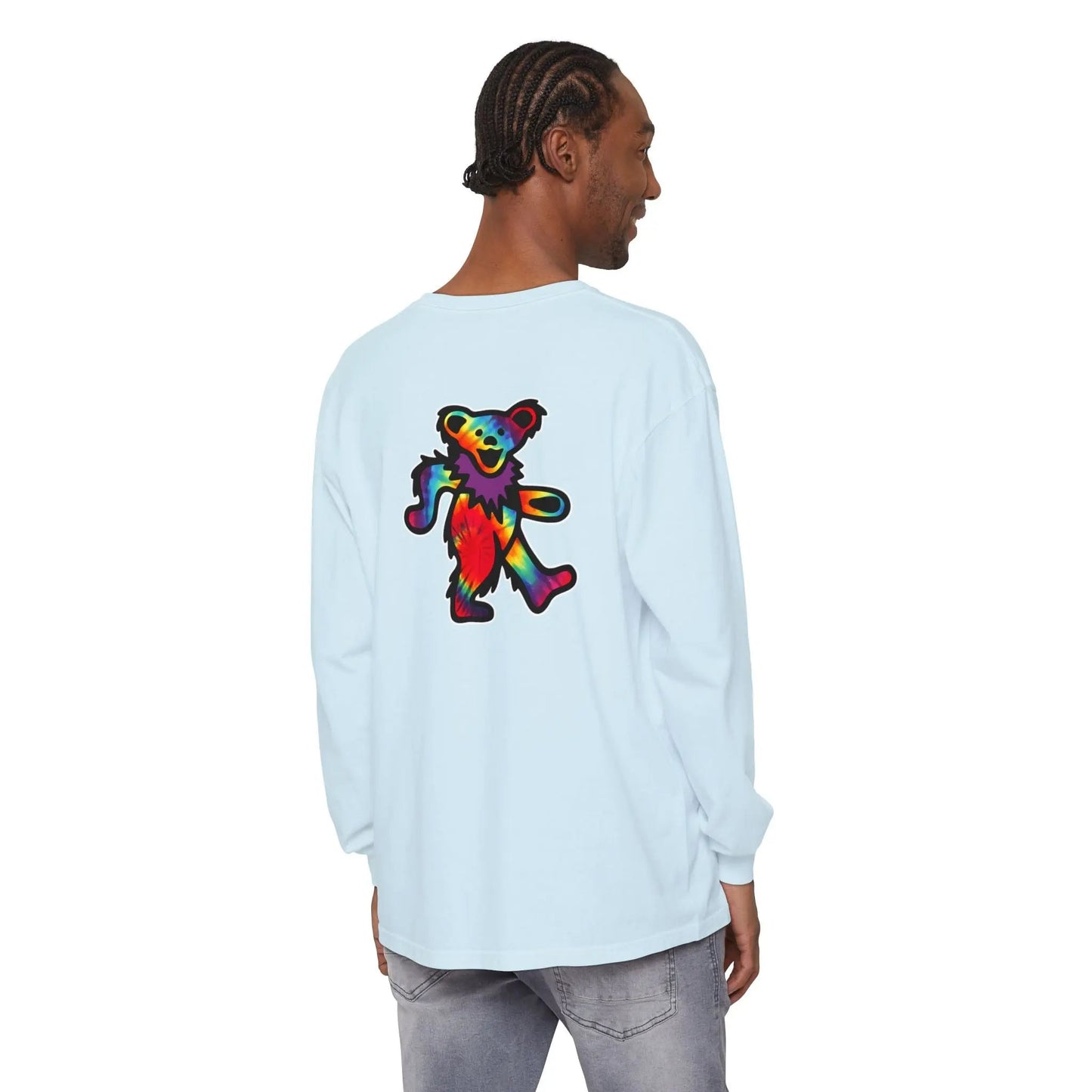 Grateful Dead Tie Dye Dancing Bear Garment-dyed Long Sleeve T-Shirt Vineyard Collection
