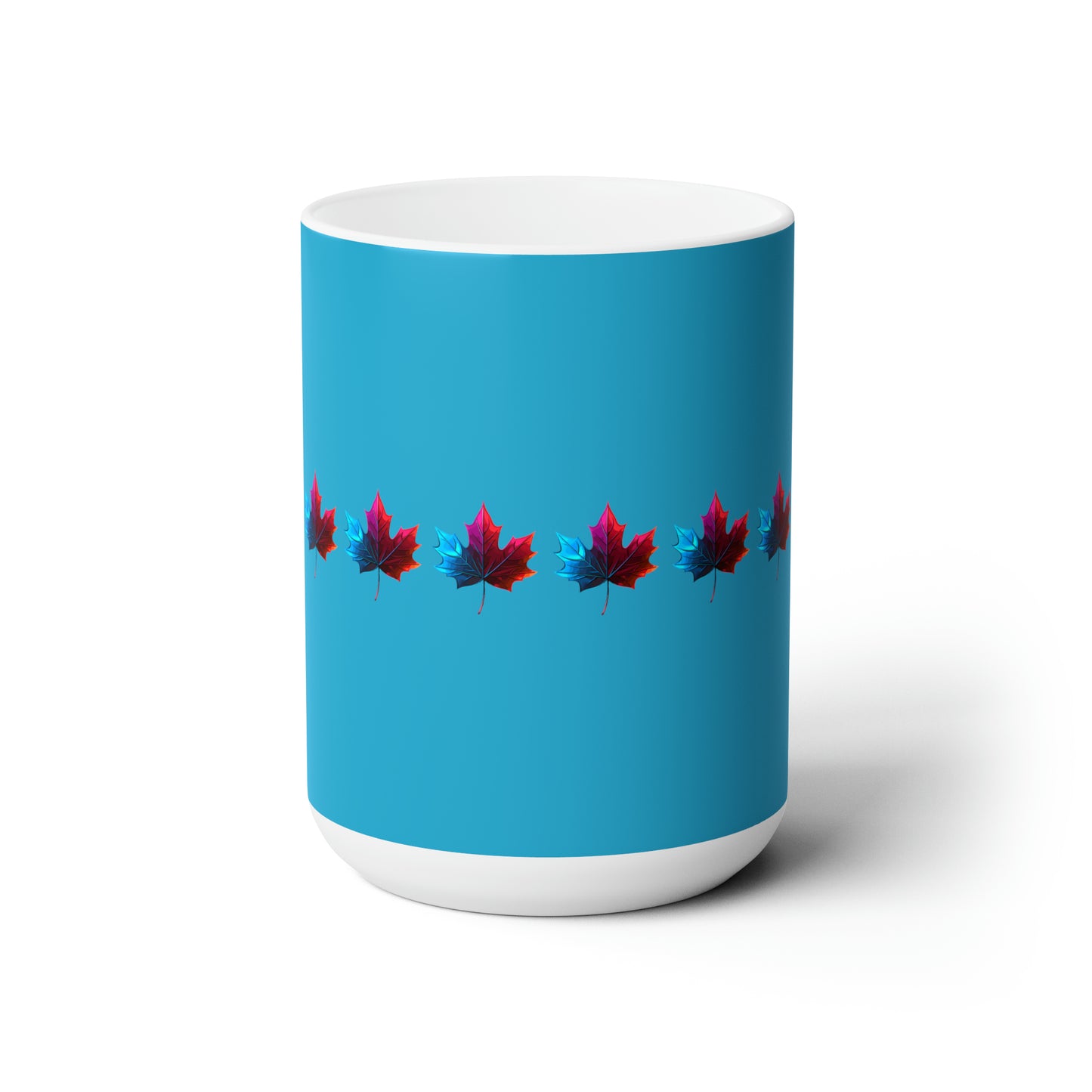 Canada Maple Leaf design Turquoise Christmas Ceramic Mug 15oz