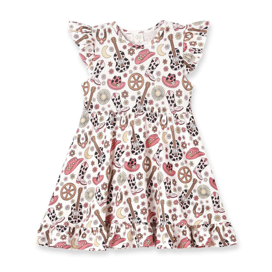 Cowgirl Cutie Bamboo Twirl Dress Little Girls Tesa Babe