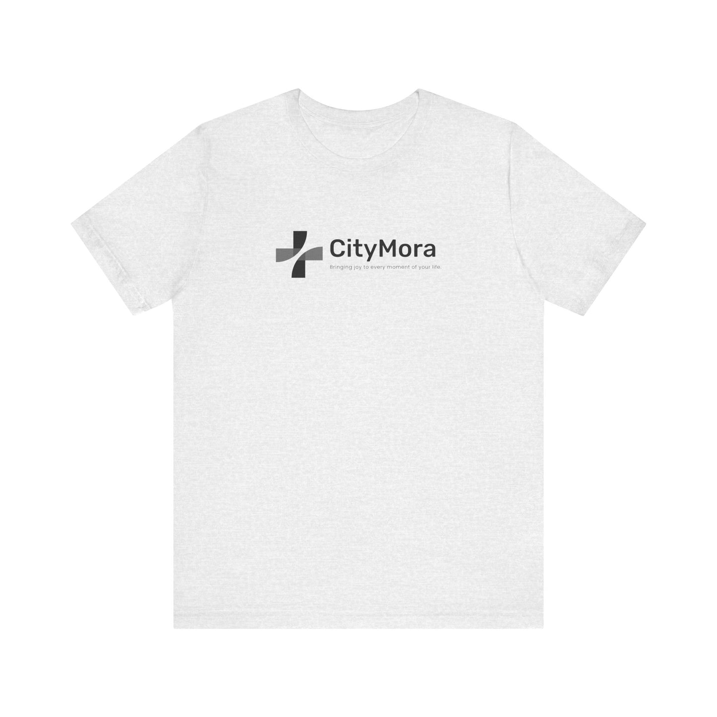 Casual Unisex Tee - 'CityMora' Motivational Short Sleeve Shirt - Black