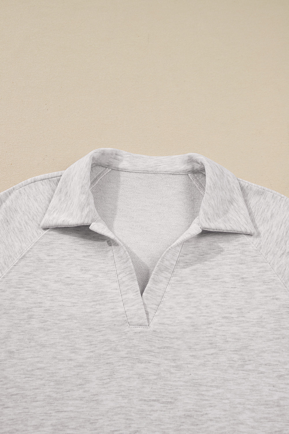 Dark Khaki V Neck Pullover and Drawstring Sweatpants Set