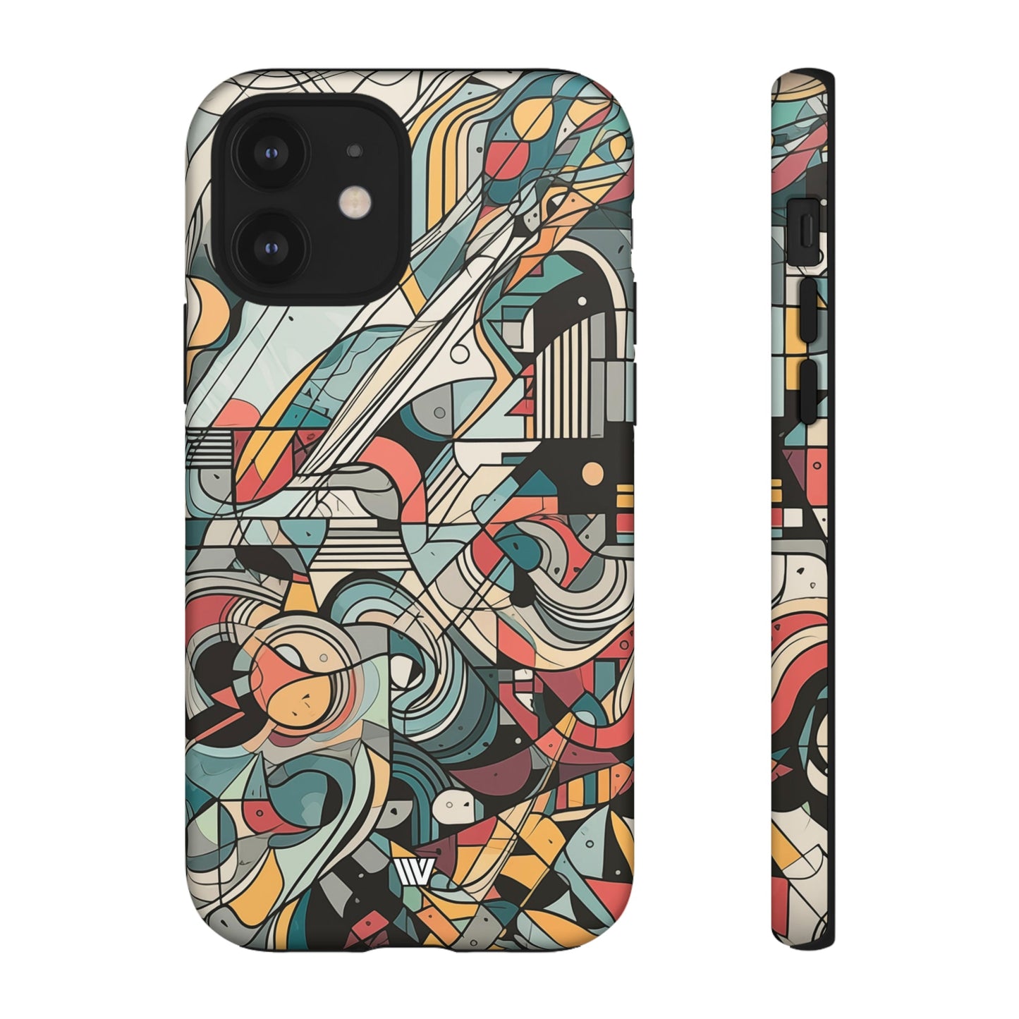 Abstract Doodle Tough Phone Case Dual-Layer Protection