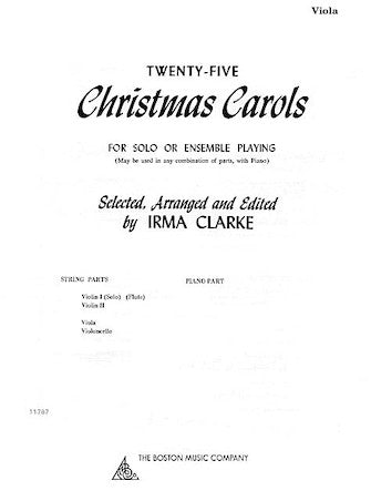Twenty-Five Christmas Carols Elementary Viola Sheet Music Collection Music Sales America