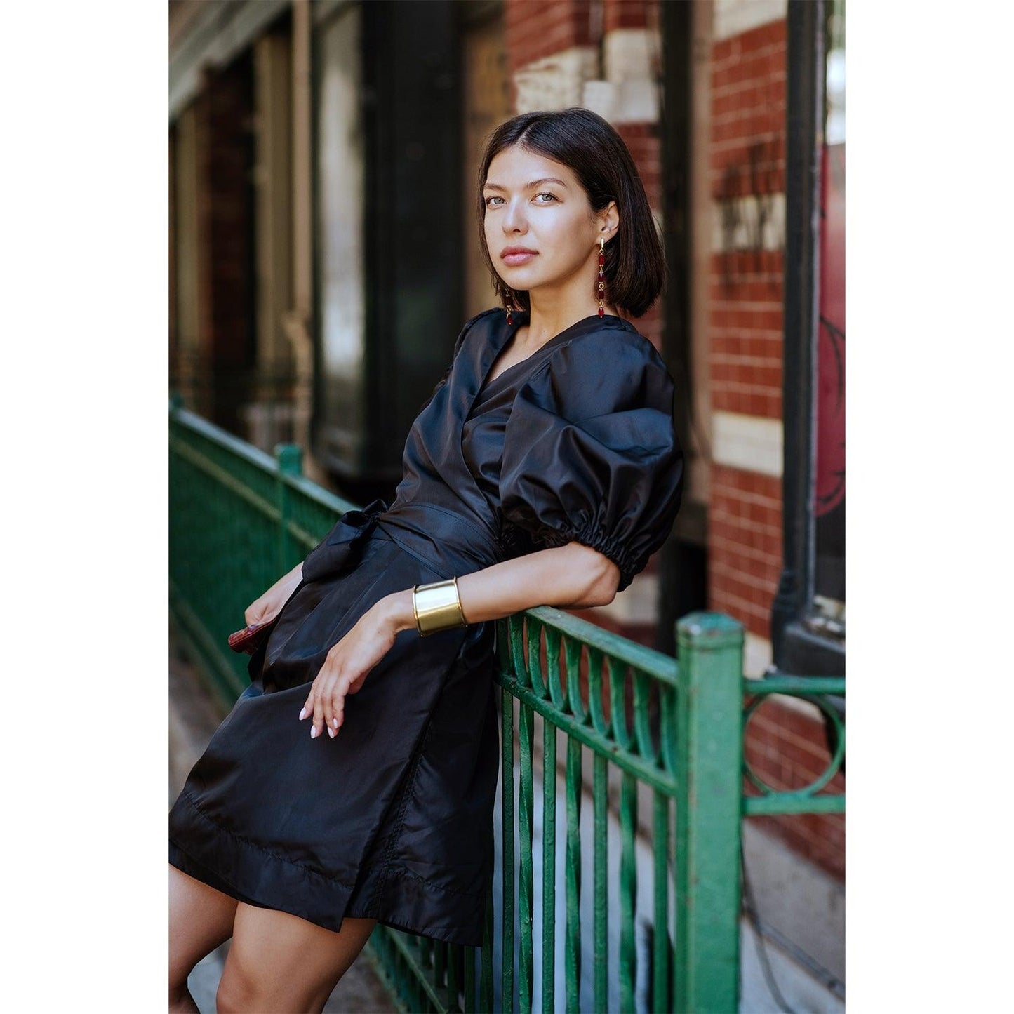 Black Lusso Elegant Wrap Dress Le Réussi
