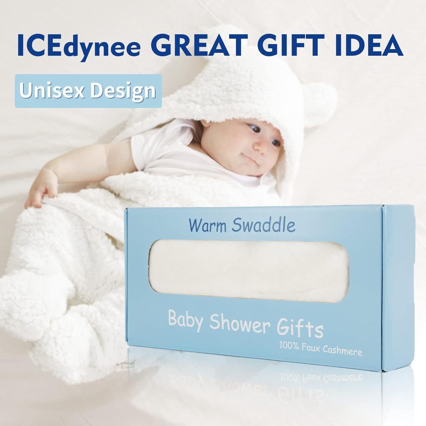 Baby Swaddle Blankets for Boys and Girls –Baby Swaddle Wrap – Warm Swaddling Sleep Sack Baby Clothes – Soft Receiving Baby Blanket – Cute Newborn Sleep Sacks (White)