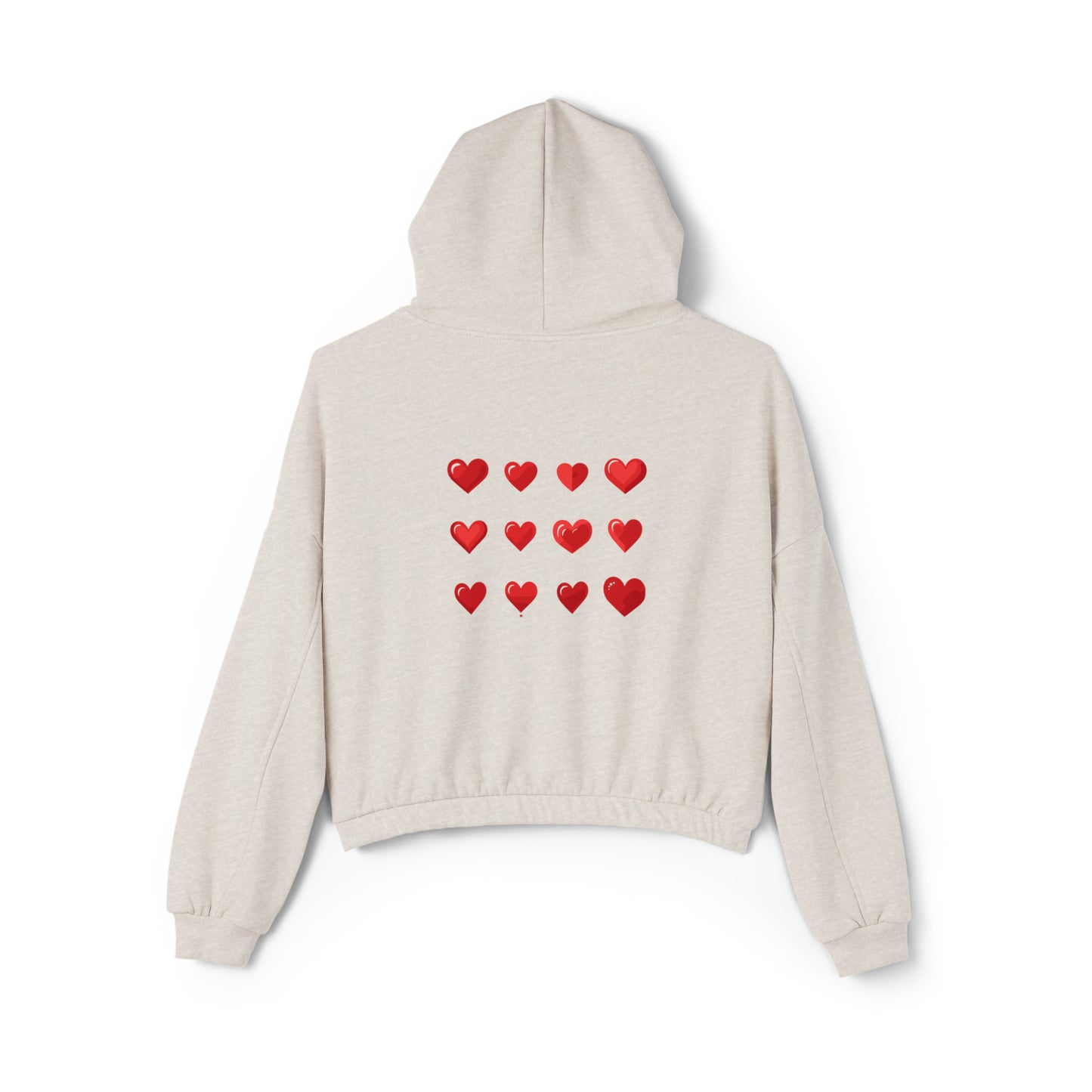 Valentine's best Gift, red hearts design Women's Cinched Bottom Hoodie