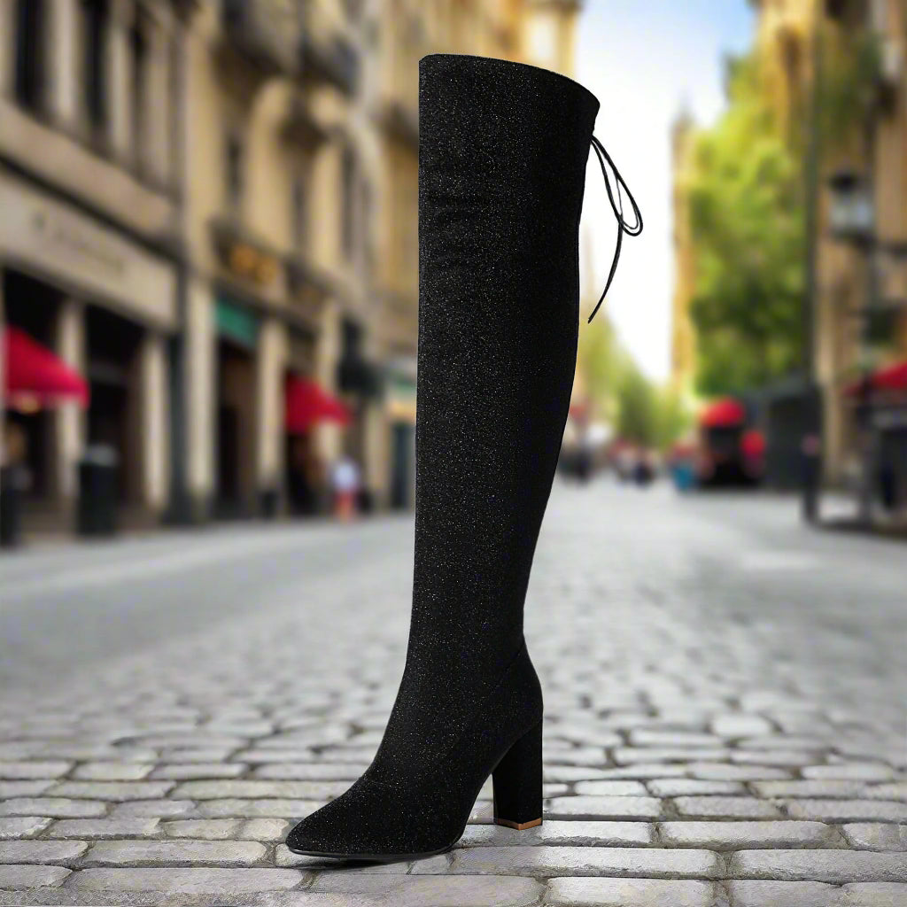 Plus-Size Chunky Heel Over The Knee Long Boots for Women