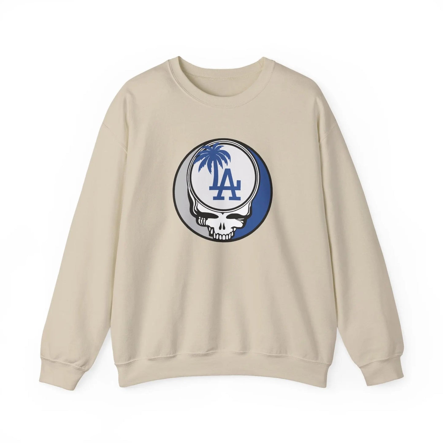 Grateful Dead Stealie Crewneck Sweatshirt Unisex Heavy Blend MLB The Ballpark Collection Los Angeles Baseball Edition