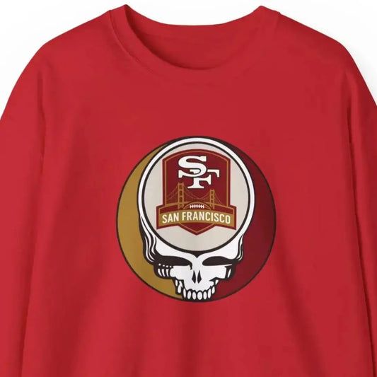 San Francisco 49ers Grateful Dead Stealie Crewneck Sweatshirt Heavy Blend