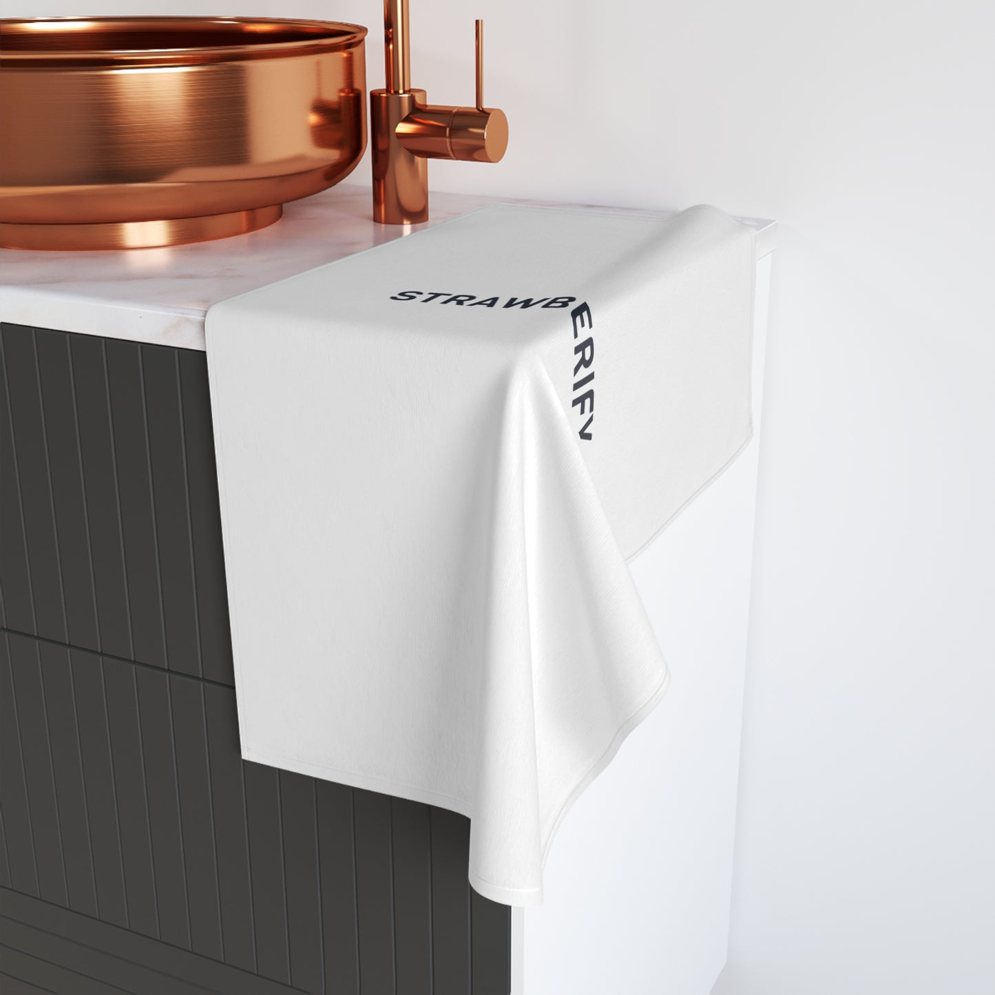 Stylish Hand Towel - 'Strawberify' Motivational Design