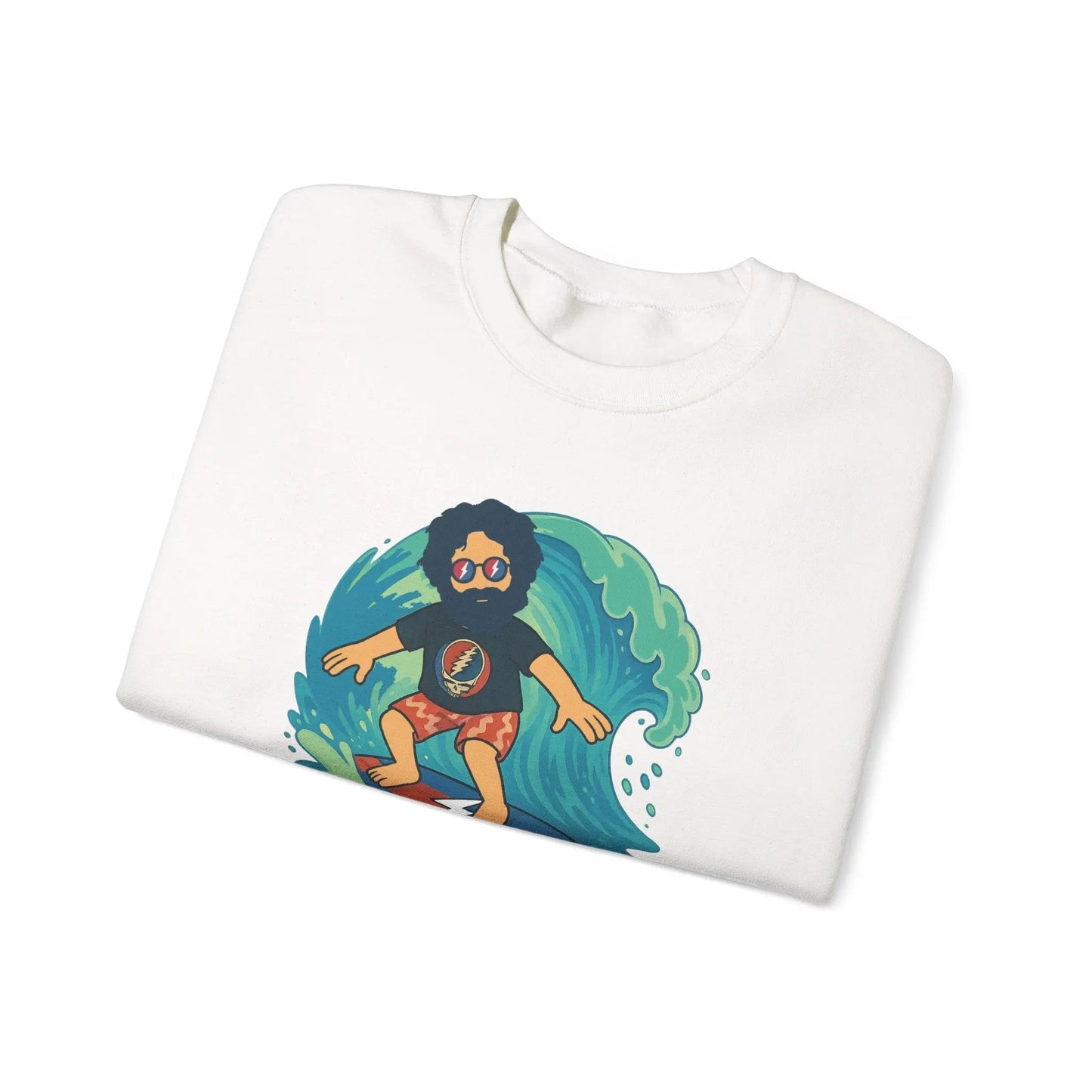 Life is dead Crewneck Sweatshirt Heavy Blend Surfing Jerry