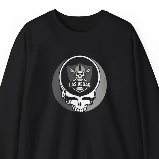 Grateful Dead Stealie Crewneck Sweatshirt Heavy Blend Las Vegas Raiders NFL