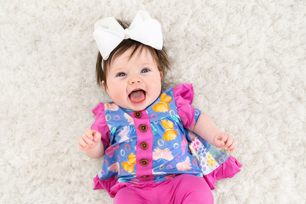 Butterflies Bamboo Short Sleeve Peplum Legging Set Korrie