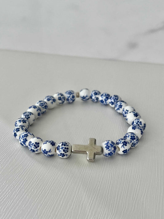 Faith-Inspired Cross Bead Bracelet Collection Jewelry