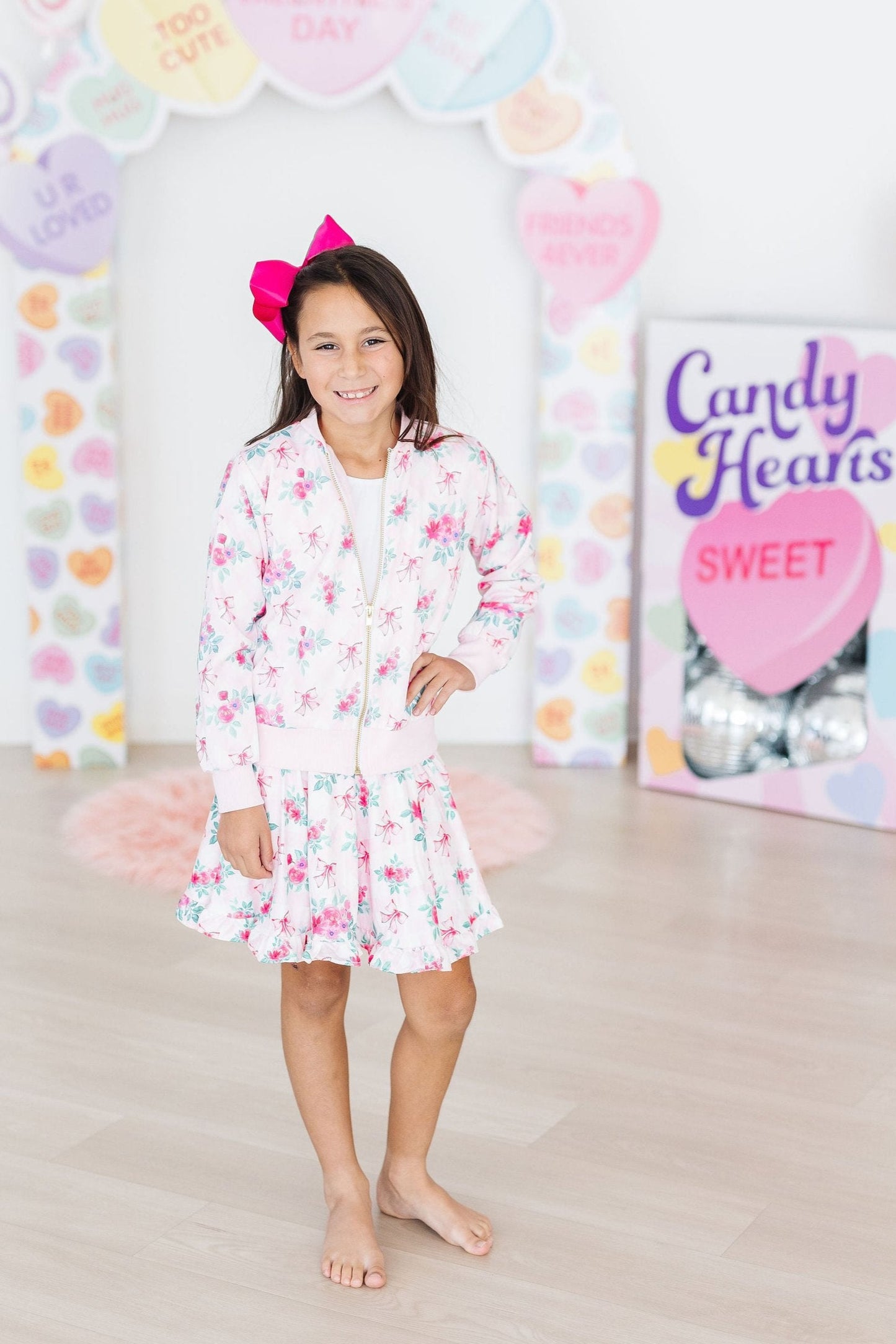Gingham Bows Ruffle Twirl Skort with Attached Shorts