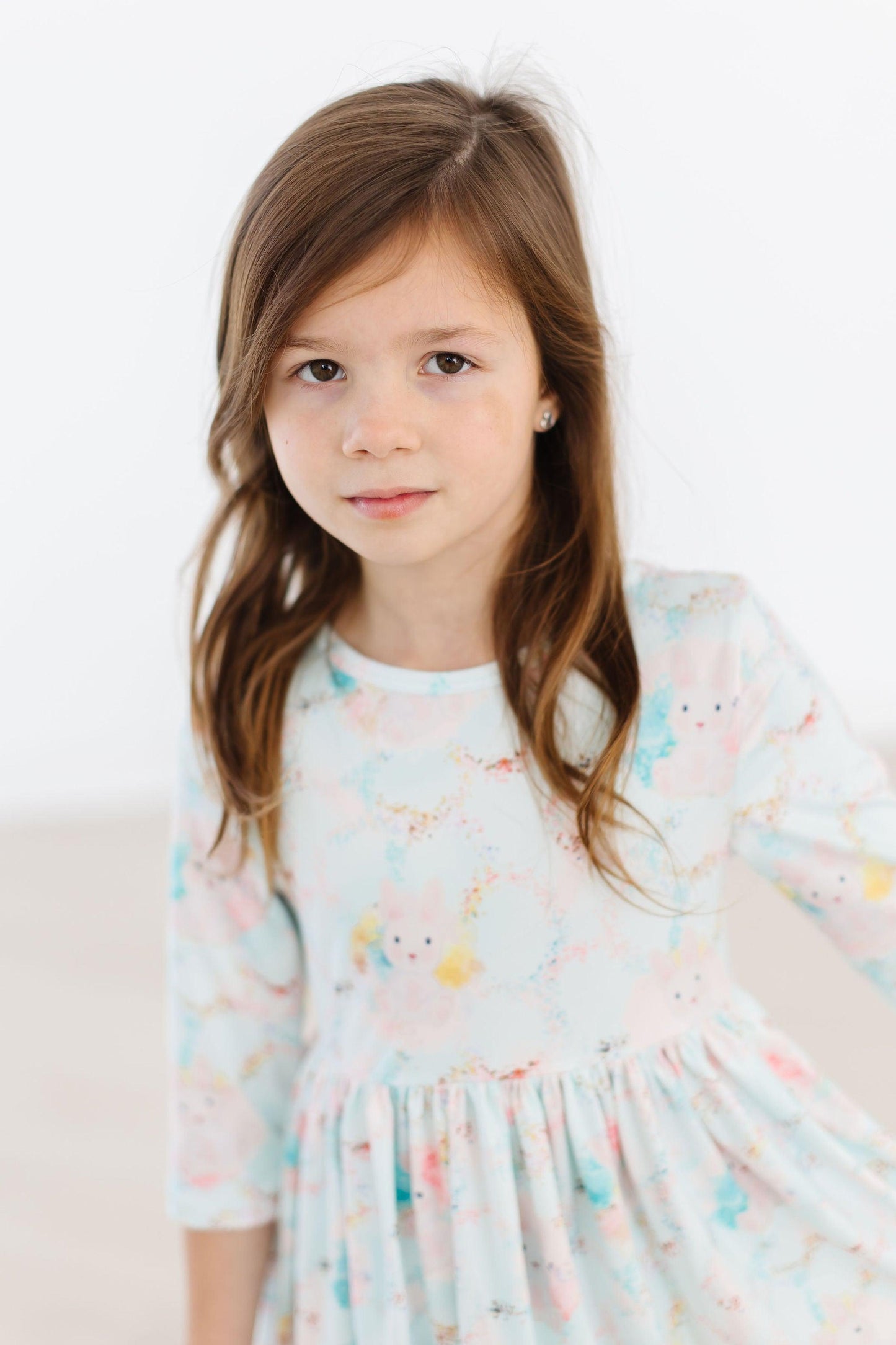 Bunny Dreams 3/4 Sleeve Pocket Twirl Dress Mila & Rose