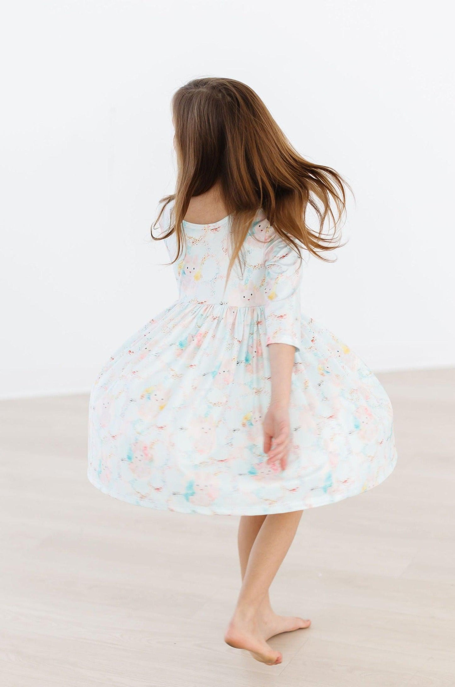 Bunny Dreams 3/4 Sleeve Pocket Twirl Dress Mila & Rose