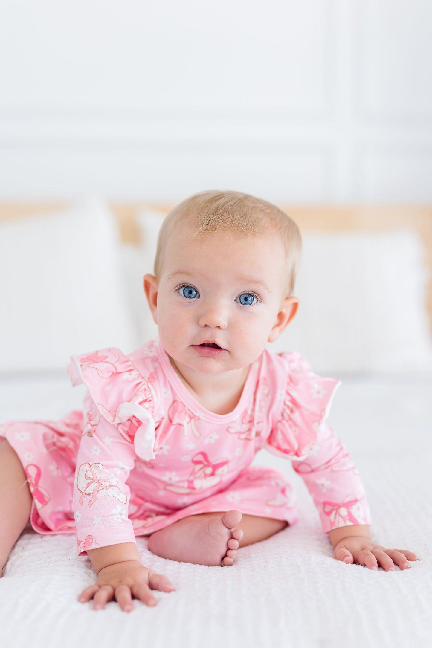 Howdy 3/4 Sleeve Flutter Twirl Bodysuit for Babies Mila & Rose