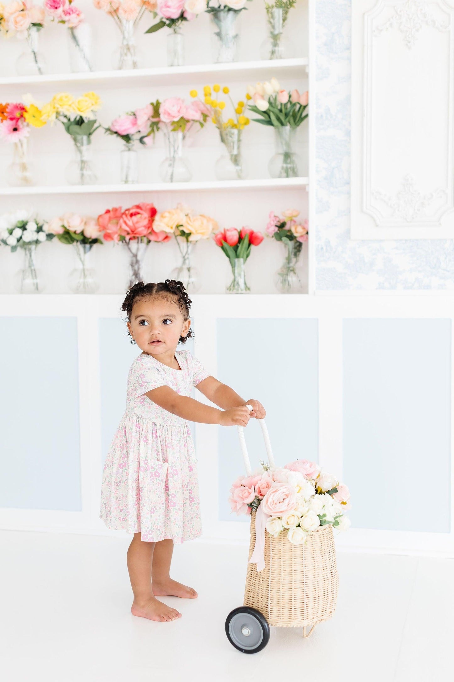 Twirl Pocket Dress Summer Short Sleeve Blooming Beauty