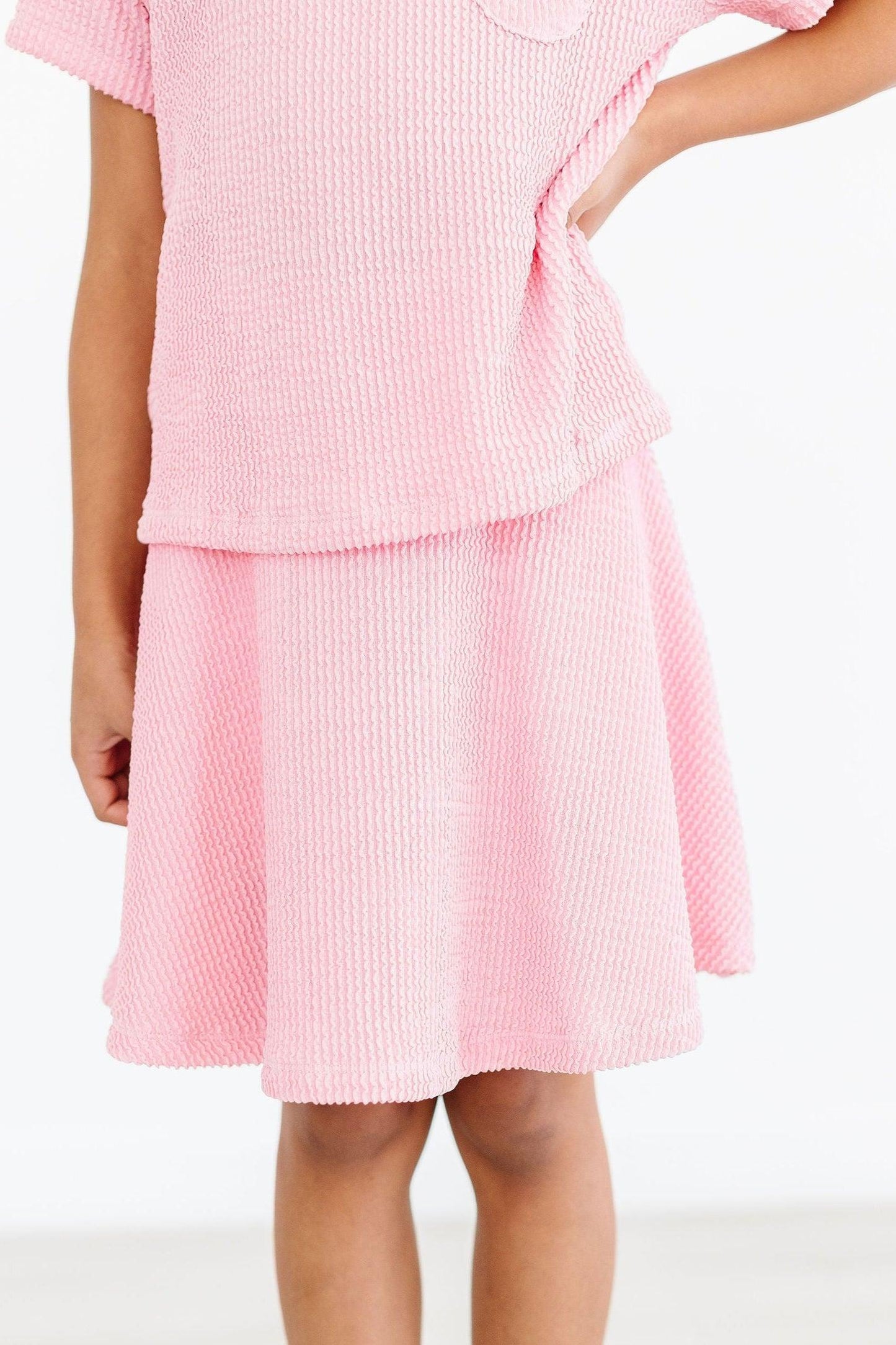 Bubblegum Pink Scrunchy Twirl Skort with Attached Shorts