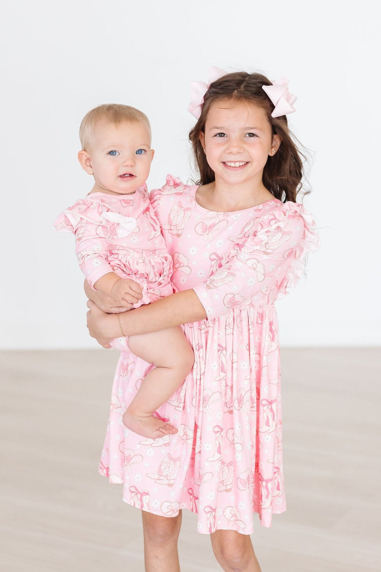 Howdy 3/4 Sleeve Flutter Twirl Bodysuit for Babies Mila & Rose