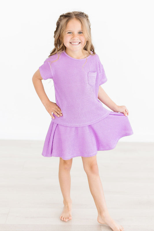 Bright Lilac Scrunchy Key Pocket Tee Mila & Rose