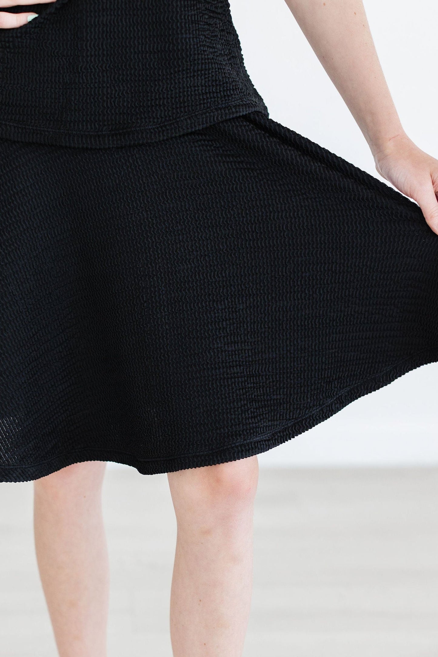 Black Scrunchy Twirl Skort Attached Shorts Skort Mila & Rose